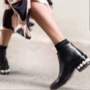 Catherine Malandrino Black Pearl Ankle Boots Size 7.5 NEW
